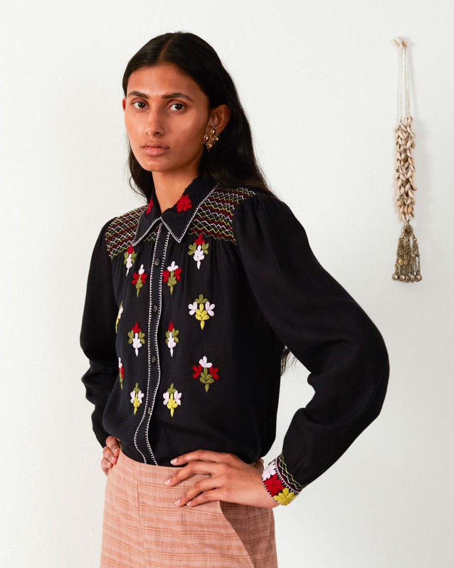 ALIX OF BOHEMIA Tops & Shirts | Blouse Rs24-Pr Priscilla Smoke Black