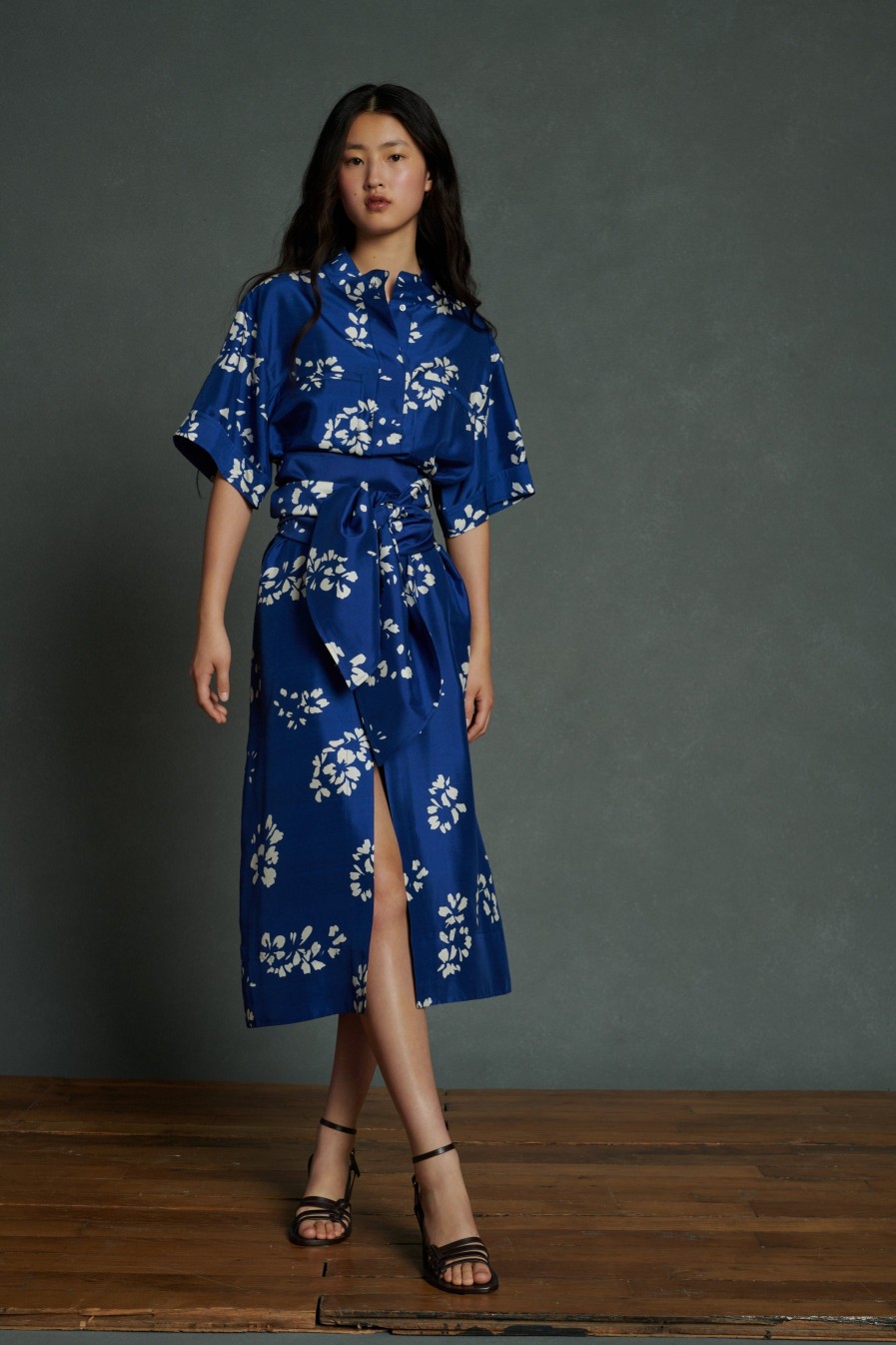 SOEUR Dresses & Jumpsuits | Dress Andora 1424 Bleu-Ecru