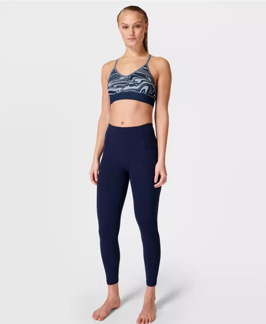 SWEATY BETTY Underwear | Mindful Seamless Yoga Bra Sb5396Cb Navy-Blue-Liquid-Jac