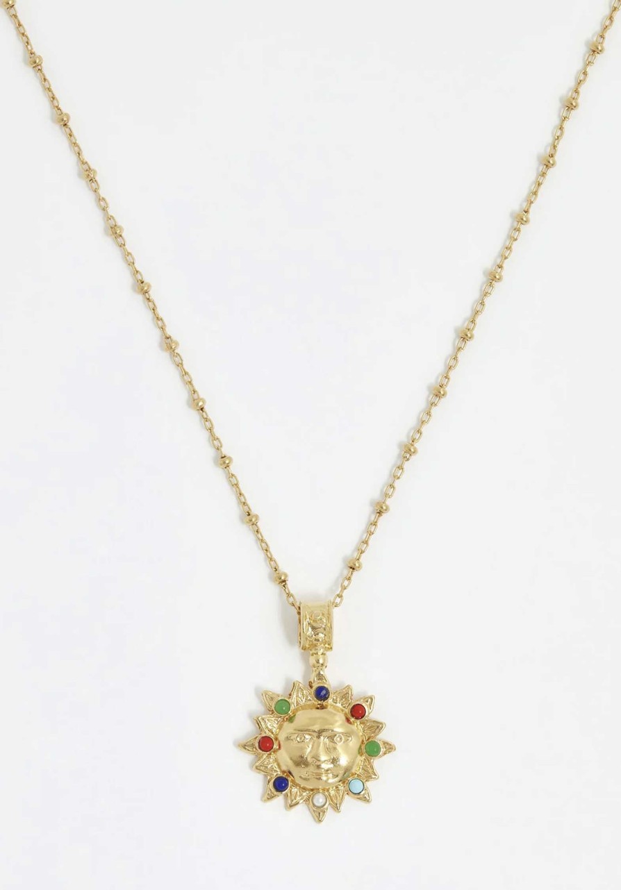 SORU All Jewelry | Necklace Sun Pendant Gold-Multi