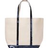 VANESSA BRUNO All Bags | Bag Canvas L Cabas Tote Ve01-V40409 Off-White-Navy