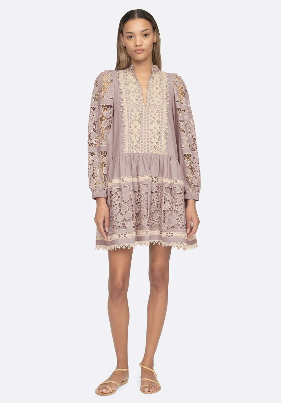 SEA NY Dresses & Jumpsuits | Dress Joah Embroidery L Ss24-032 Lilac