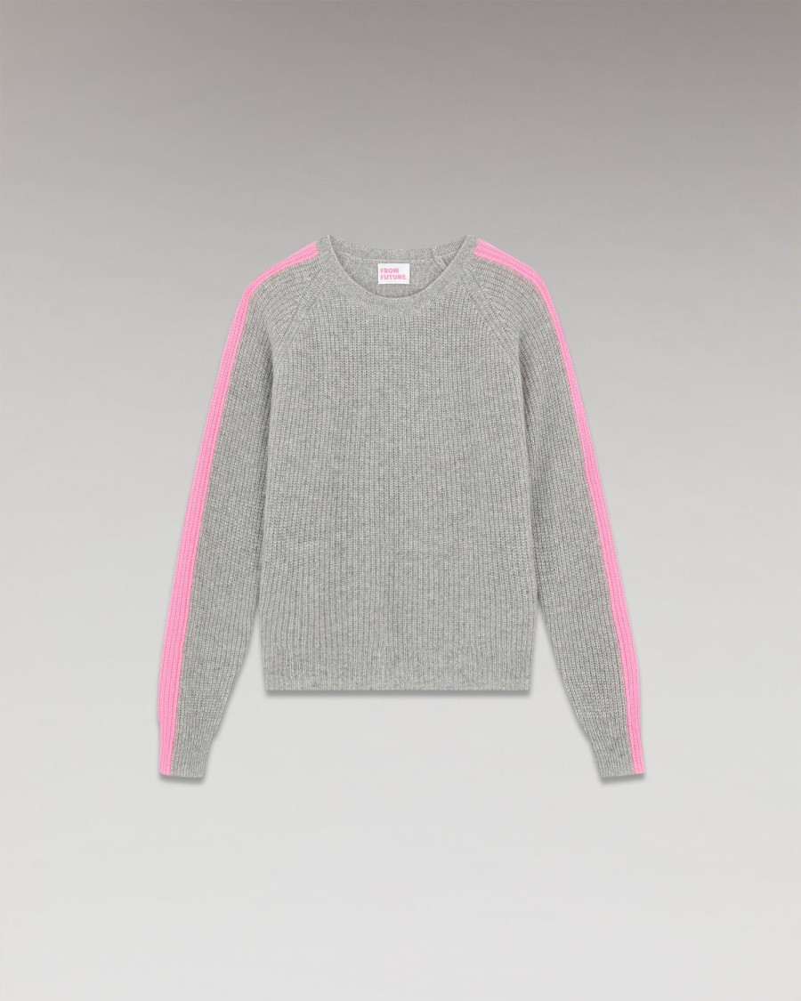 FROM FUTURE Sweaters & Cardigans | Sweatshirt Beaded 2301Wpr00263 1500-Gris-Chine-Fonc