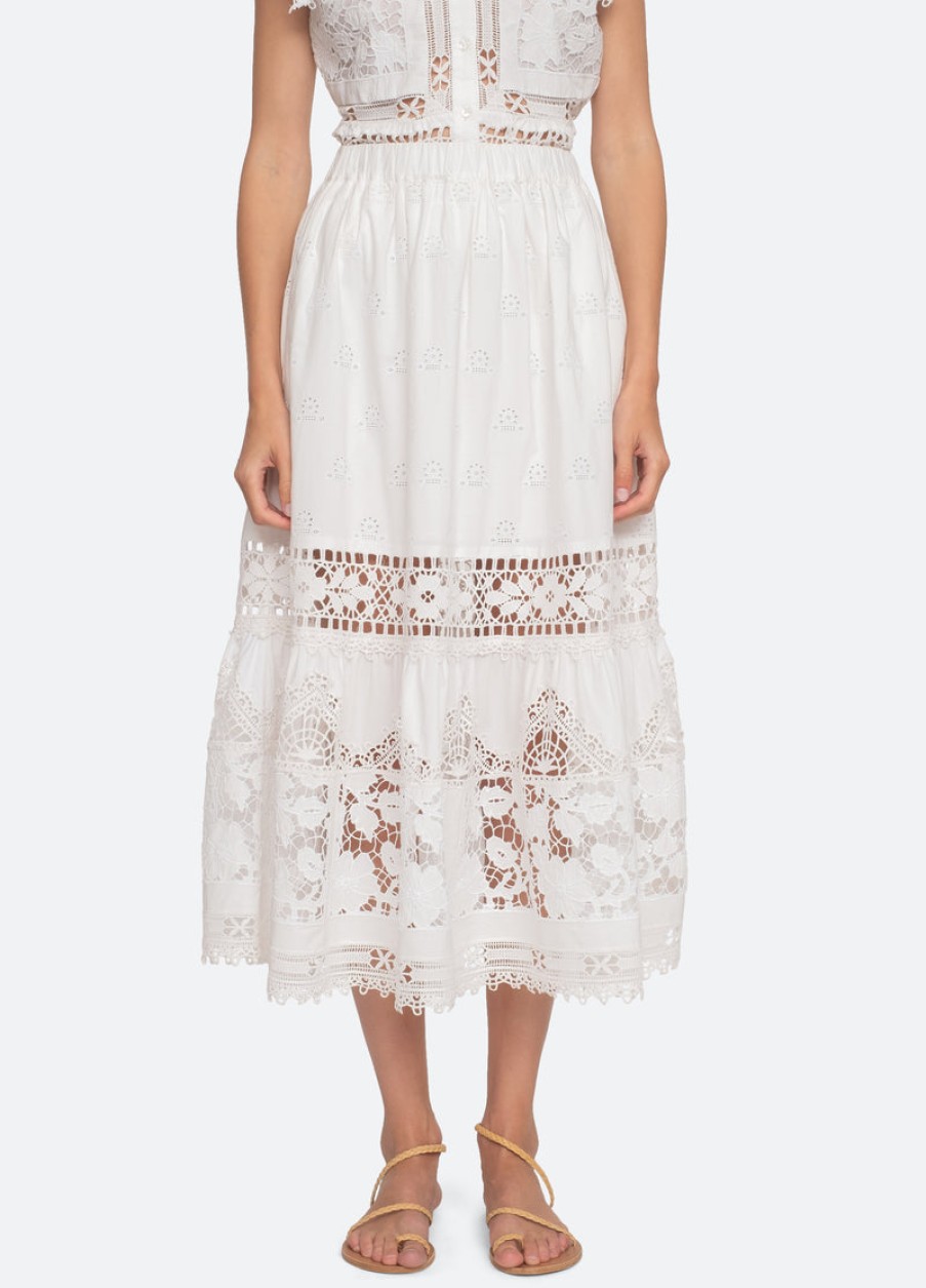 SEA NY Skirts | Skirt Joah Embroidery S Ss24-034 White