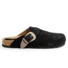 TAJI All Shoes & Socks | Sandal Donna Sabot Suede Nero