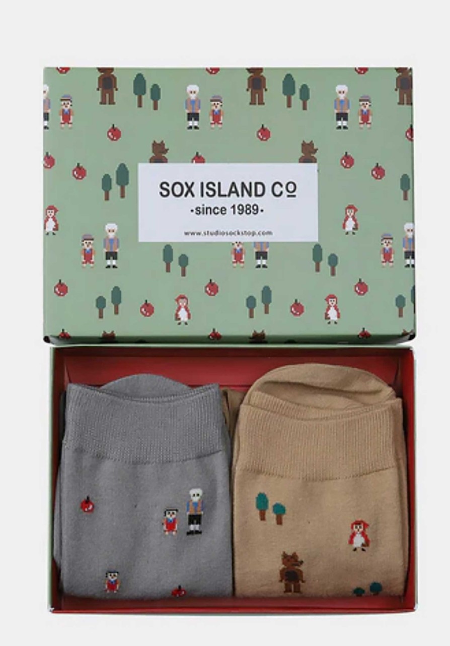 PLAYFUL SOCKS Gift Sets | Gift Set Red Hat Red Hat Pinocchi Grey-Brown