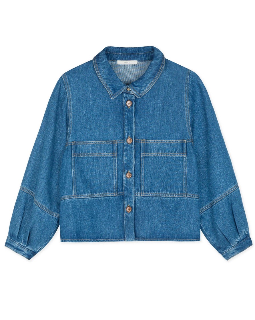 SESSUN Tops & Shirts | Shirt Leone Denim-Blue