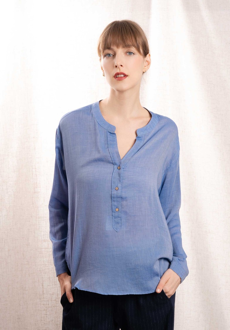 DIEGA Tops & Shirts | Blouse Chabala 8684 1-Blue-White