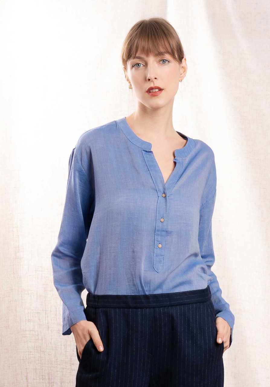 DIEGA Tops & Shirts | Blouse Chabala 8684 1-Blue-White