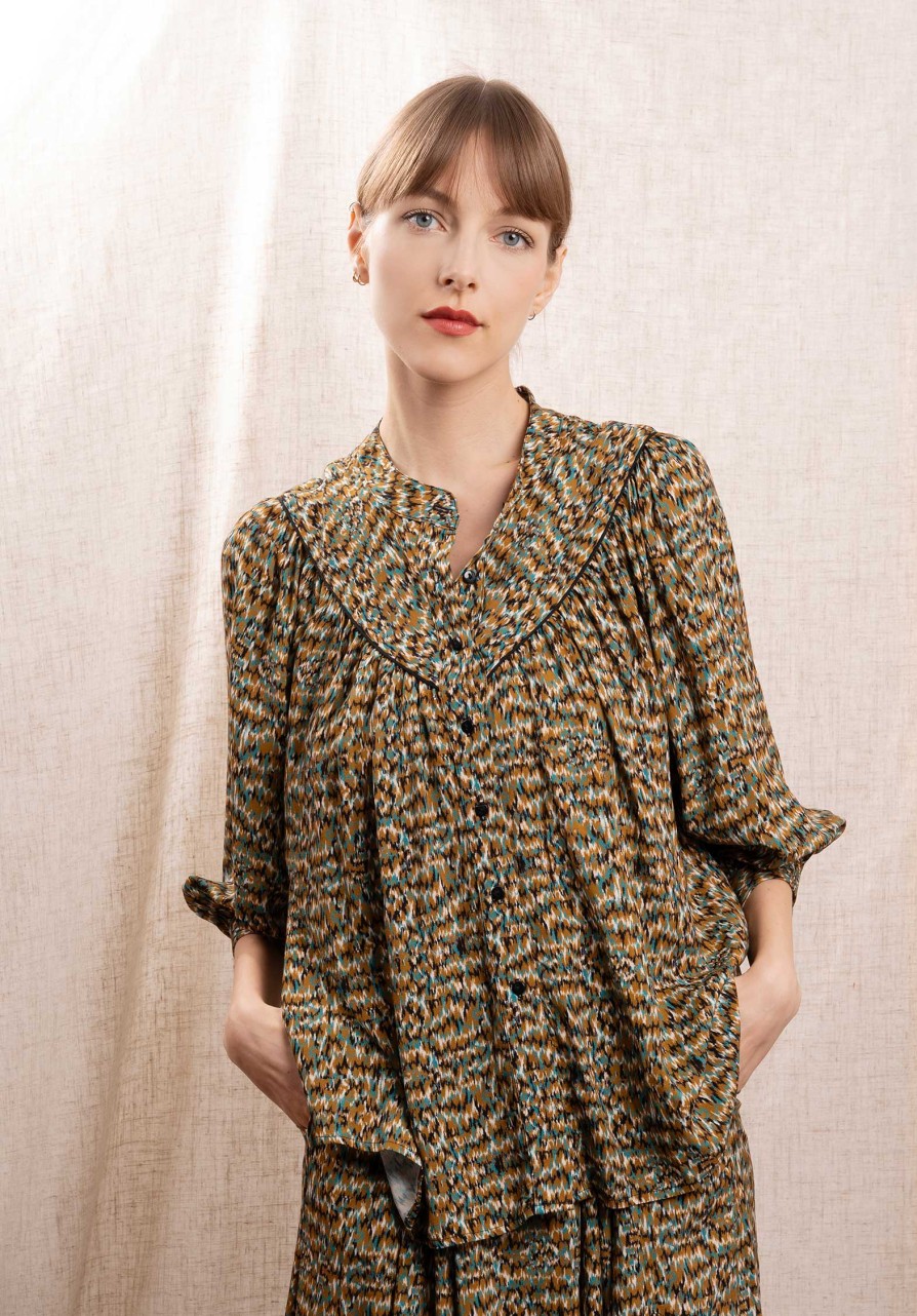 RUE MADAME Tops & Shirts | Blouse Idriss Brown-Multi