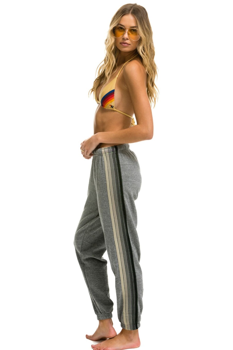 AVIATOR NATION Pants & Shorts | Pants 5 Stripe Sweat Wsprs5 Heather-Grey-Grey