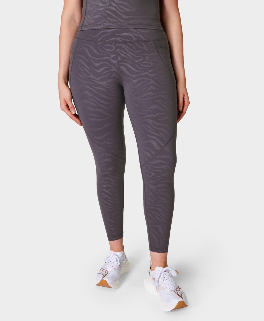 SWEATY BETTY Leggings | Power Emboss Workout Leggings Sb5400E Urban-Grey-Tiger-Emb