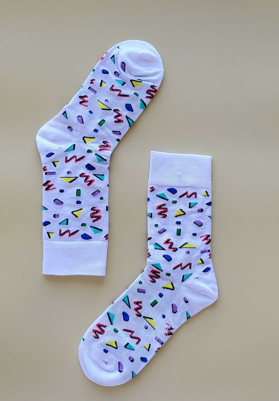 PLAYFUL SOCKS All Shoes & Socks | Socks 80S Day Ti 80S Day Time Par White