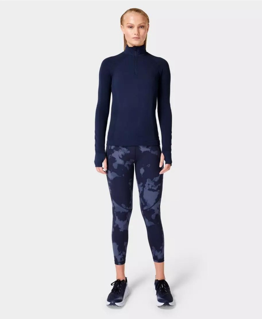 SWEATY BETTY Leggings | Power 7/8 Workout Leggings Sb5400A 78 Blue-Fade-Print