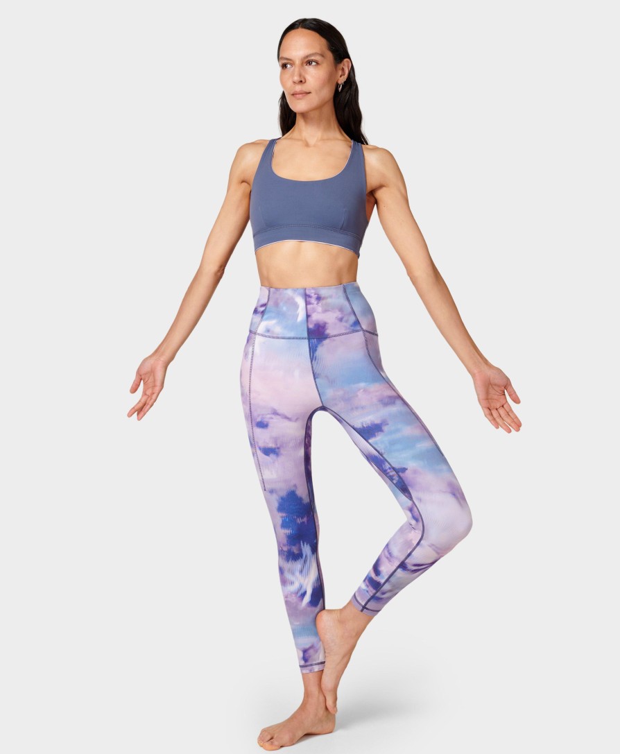 SWEATY BETTY Leggings | Super Soft 7/8 Yoga Leggings Sb6916A 78 Purple-Mystical-Prin