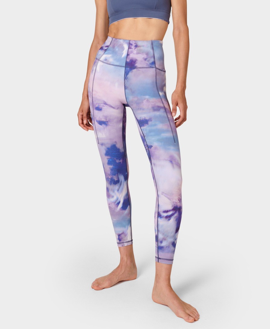 SWEATY BETTY Leggings | Super Soft 7/8 Yoga Leggings Sb6916A 78 Purple-Mystical-Prin