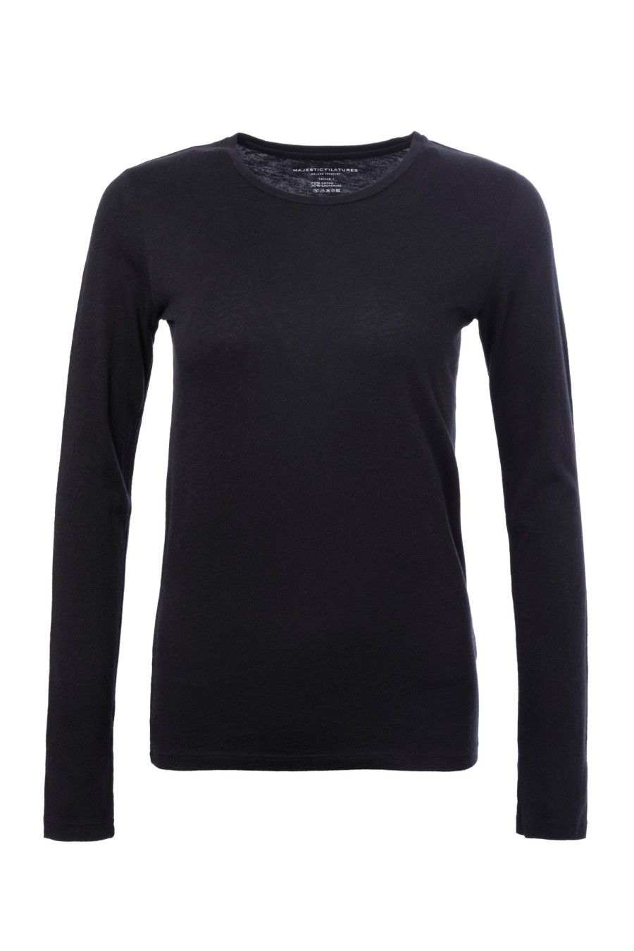 MAJESTIC T-Shirts | Cashmere-Blend T-Shirt Crnlsoft Noir