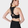 SWEATY BETTY Underwear | Power Contour Plunge Bra Sb8557Ae Black-Leopard-Emboss