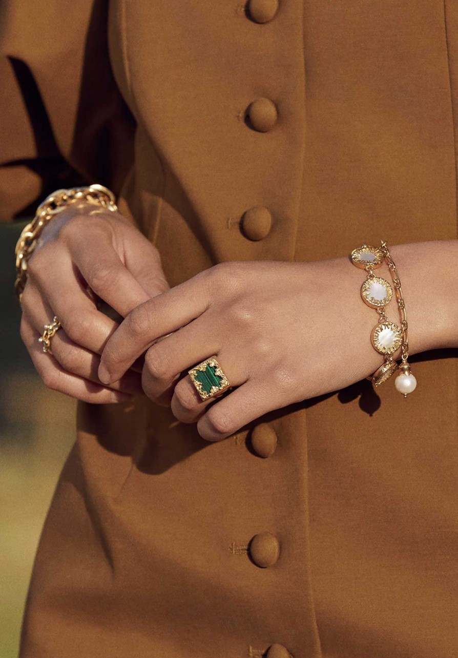 SORU All Jewelry | Ring Lynx Ring Gold-Green