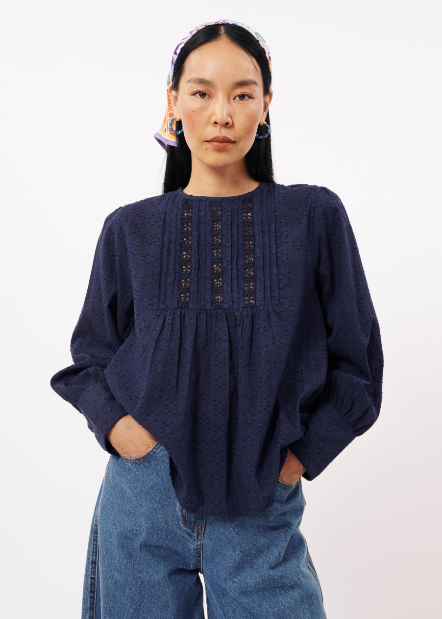 FRNCH Tops & Shirts | Blouse Ff24-01 Adeline Bleu-Marine