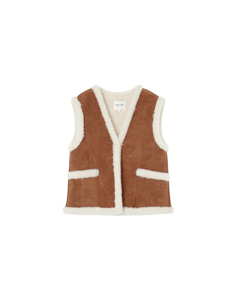 GRACE & MILA Tops & Shirts | Gilet Lio Camel