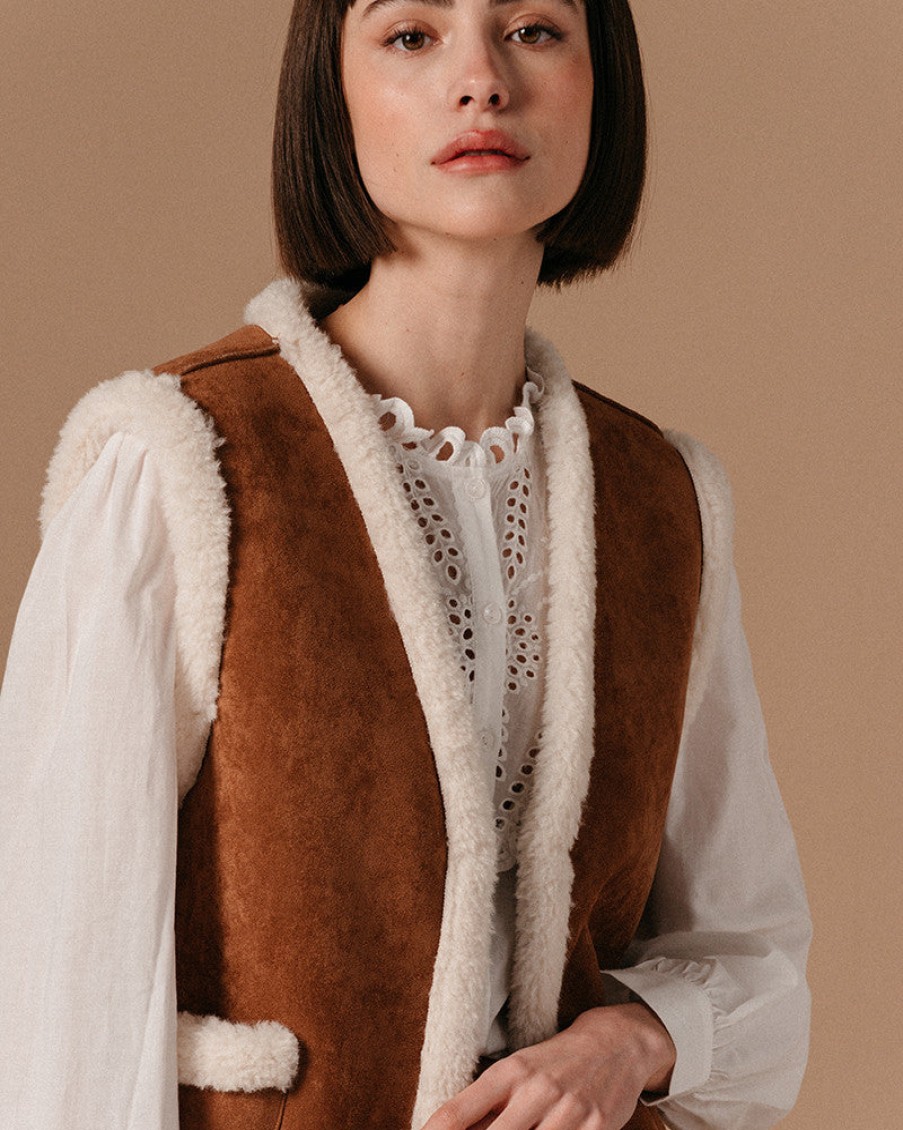 GRACE & MILA Tops & Shirts | Gilet Lio Camel