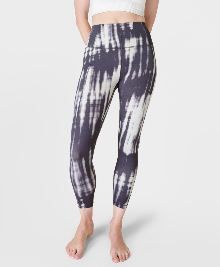 SWEATY BETTY Leggings | Soft Sculpt 7/8 Yoga Leggings Sb6916A 78 Grey-Bokeh-Print