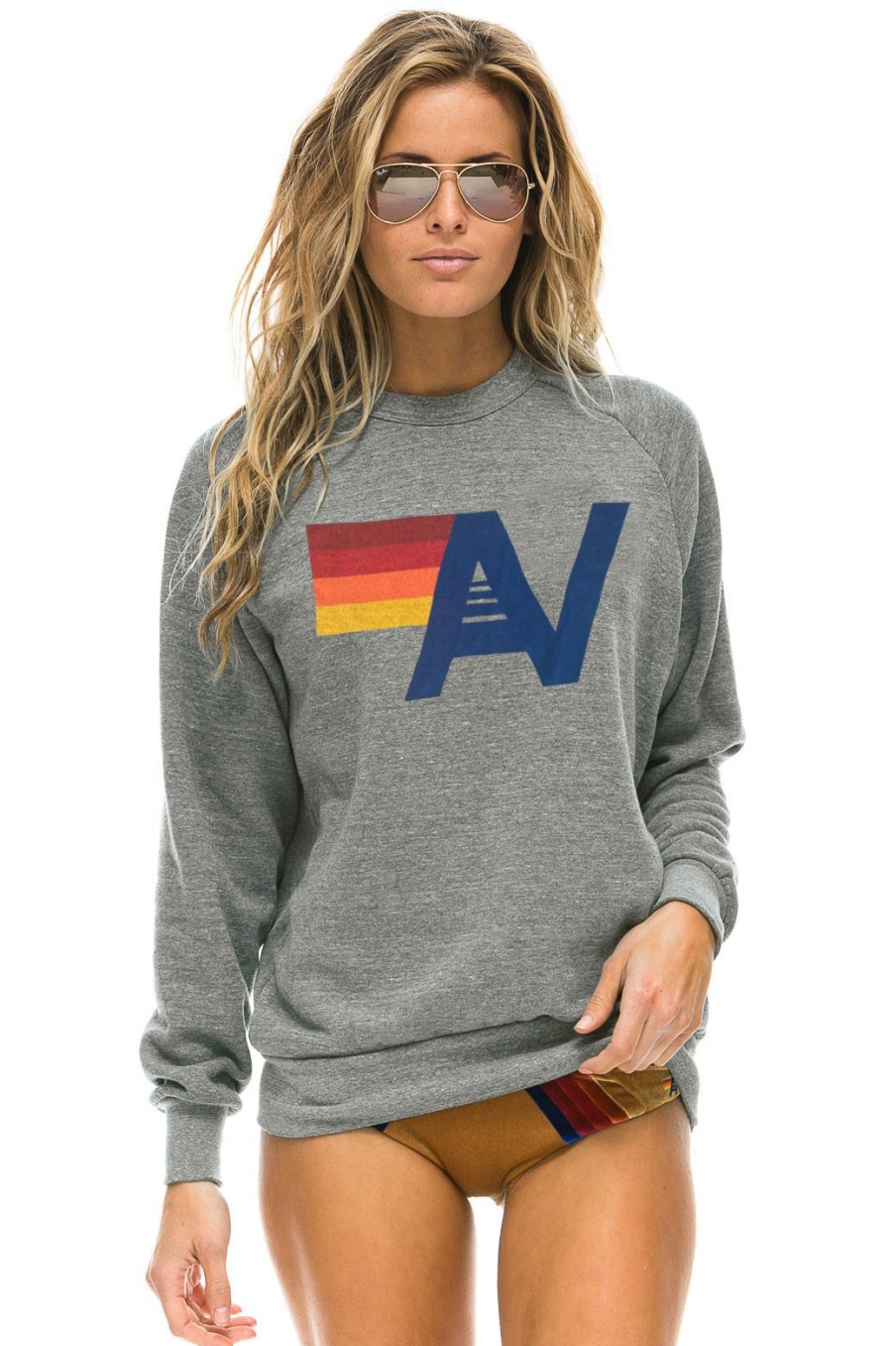 AVIATOR NATION Sweaters & Cardigans | Sweatshirt Logo Swea Swlo Heather-Grey