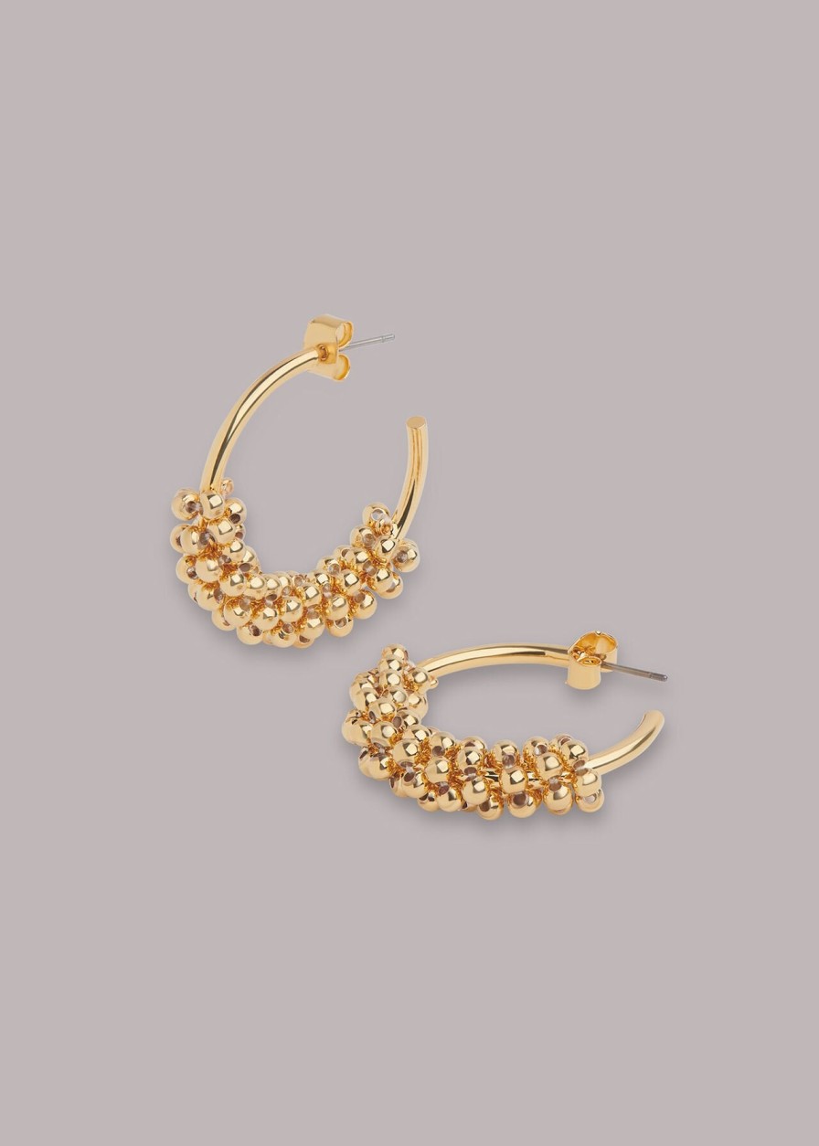 WHISTLES Shop Earrings | Seed Bead Half Hoop Earring 36117 Gold