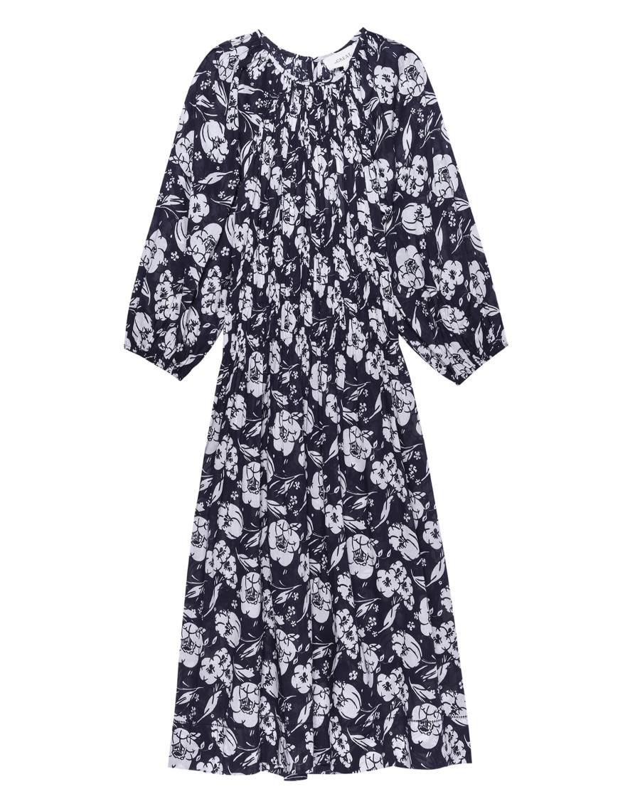 THE GREAT Dresses & Jumpsuits | Dress The Cobbleston Cobblestone Dres Navy-Whisper-Floral