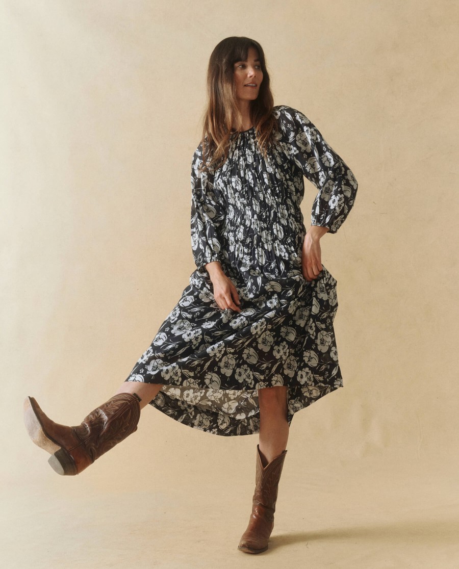 THE GREAT Dresses & Jumpsuits | Dress The Cobbleston Cobblestone Dres Navy-Whisper-Floral