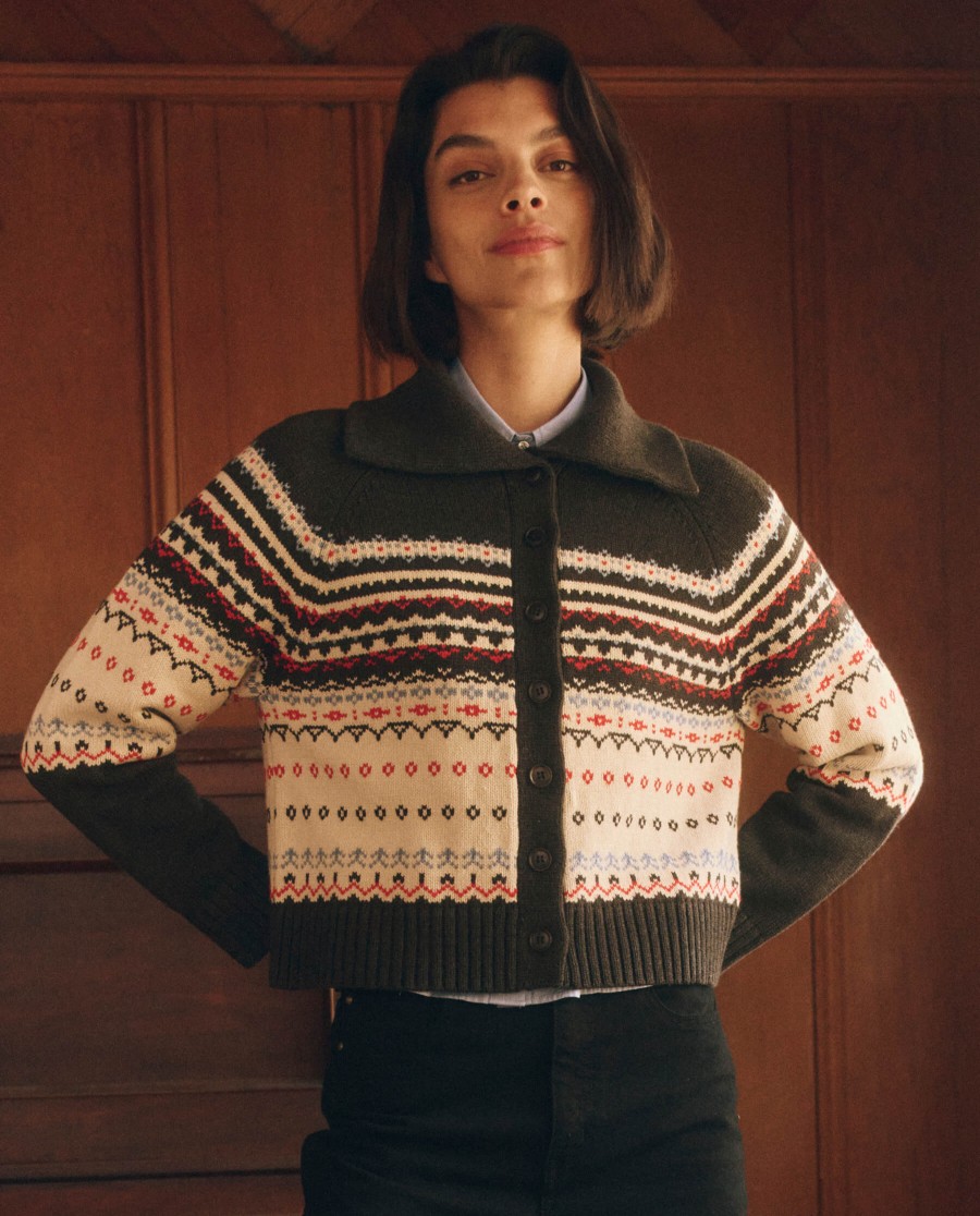 THE GREAT Sweaters & Cardigans | Cardigan S413683 Scholar Shadow-Fair-Isle