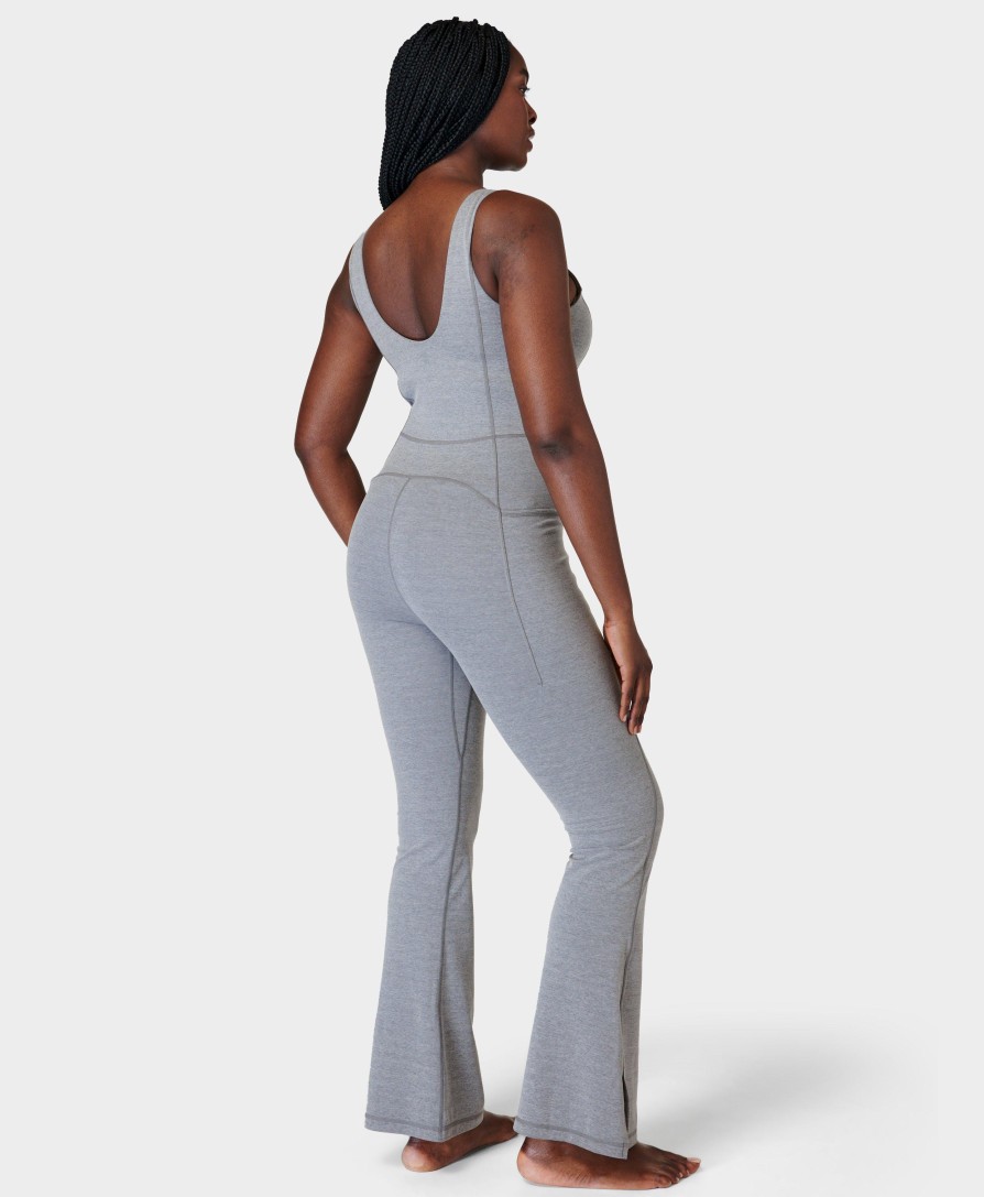 SWEATY BETTY Dresses & Jumpsuits | Super Soft Flare Jumpsuit Sb9661B Medium-Grey-Marl