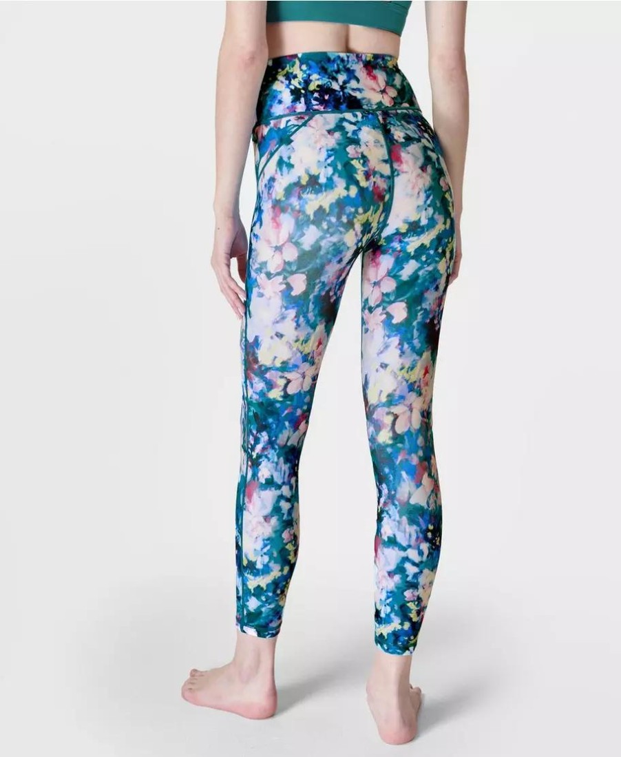 SWEATY BETTY Leggings | All Day 7/8 Leggings Sb8946A 78 Blue-Ocean-Floral-Pr