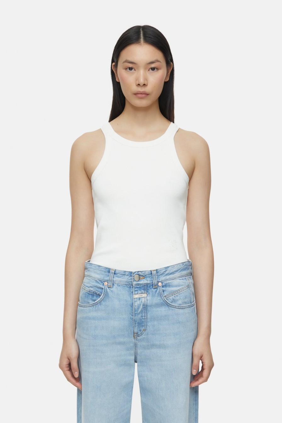 CLOSED T-Shirts | Tank Racer Top C95539-42T-Em Ivory