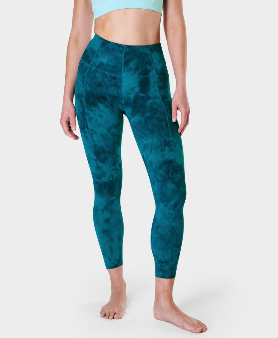 SWEATY BETTY Leggings | Super Soft 7/8 Yoga Leggings Sb6916A 7878 Reef-Teal-Blue-Spray