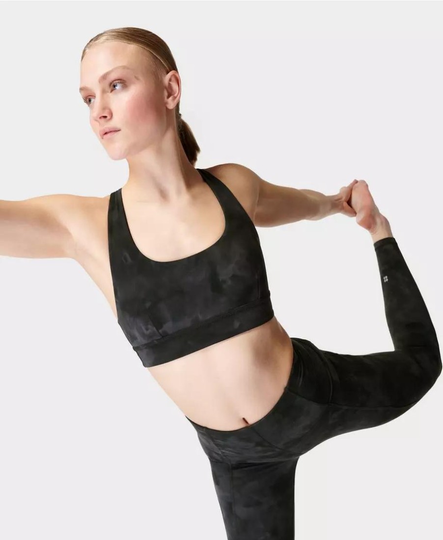 SWEATY BETTY Underwear | Super Soft Reversible Yoga Bra Sb8779A Black-Blackspraydyep