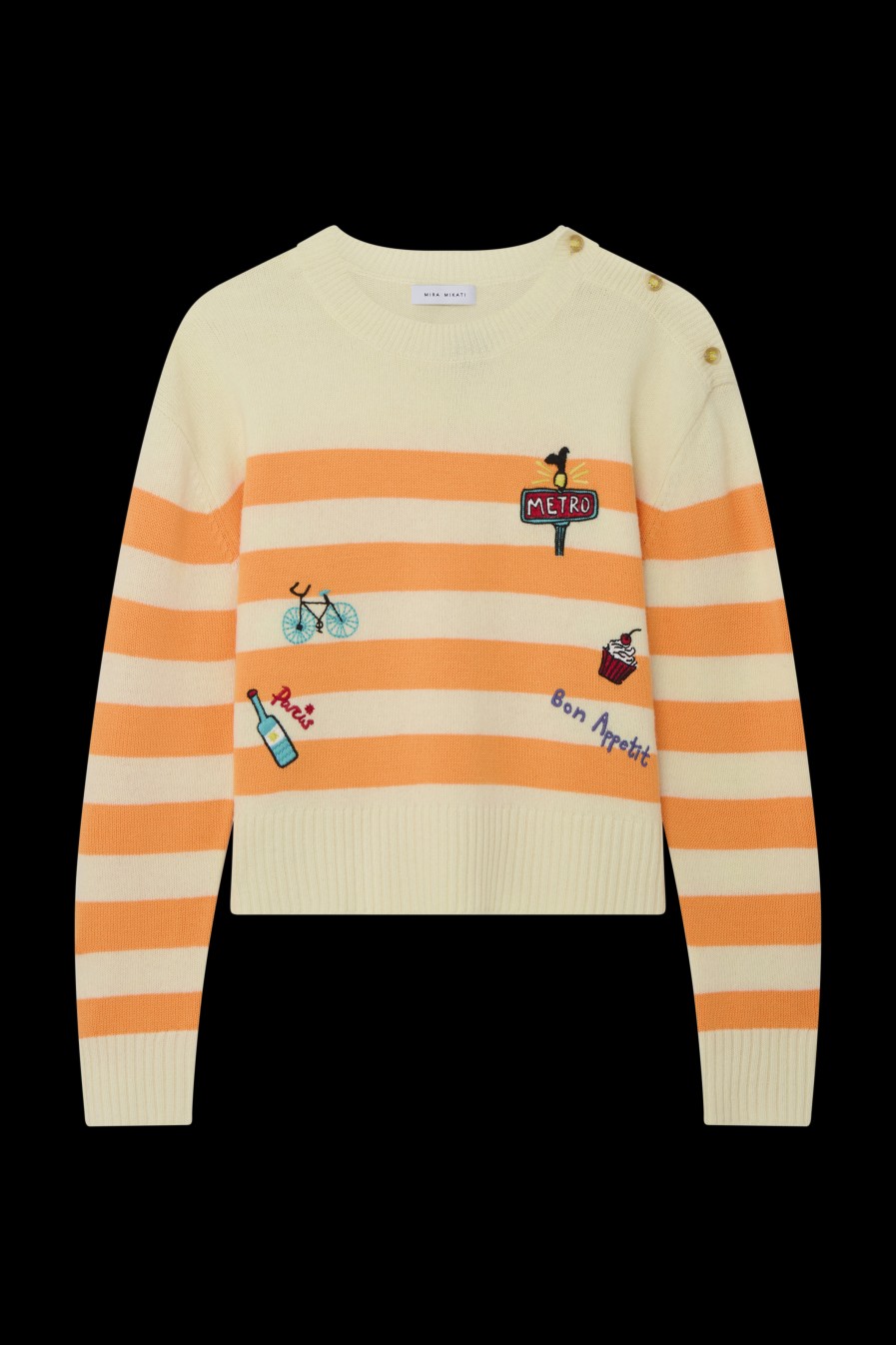 MIRA MIKATI Sweaters & Cardigans | Sweatshirt Knt047A Orange-Ecru