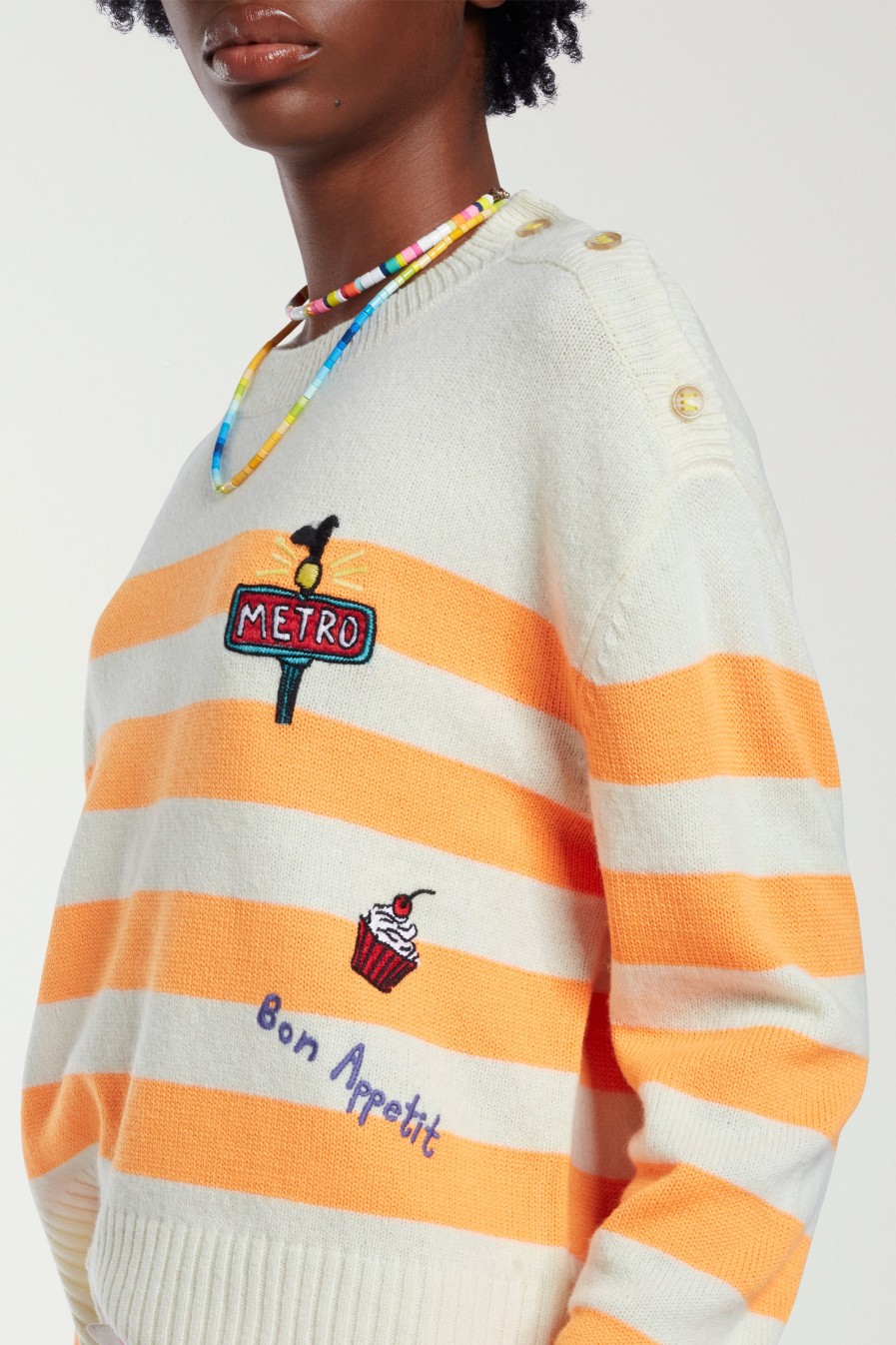 MIRA MIKATI Sweaters & Cardigans | Sweatshirt Knt047A Orange-Ecru