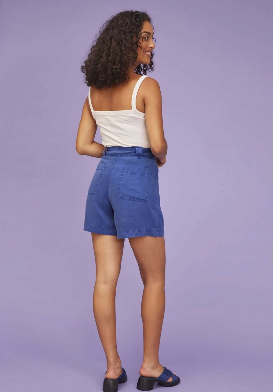 LAB DIP Pants & Shorts | Short Kuzco Tencel Po1120-231 Bleu-Garage