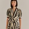 FARM RIO Dresses & Jumpsuits | Mixed Dress S 319575 Stripes-Black