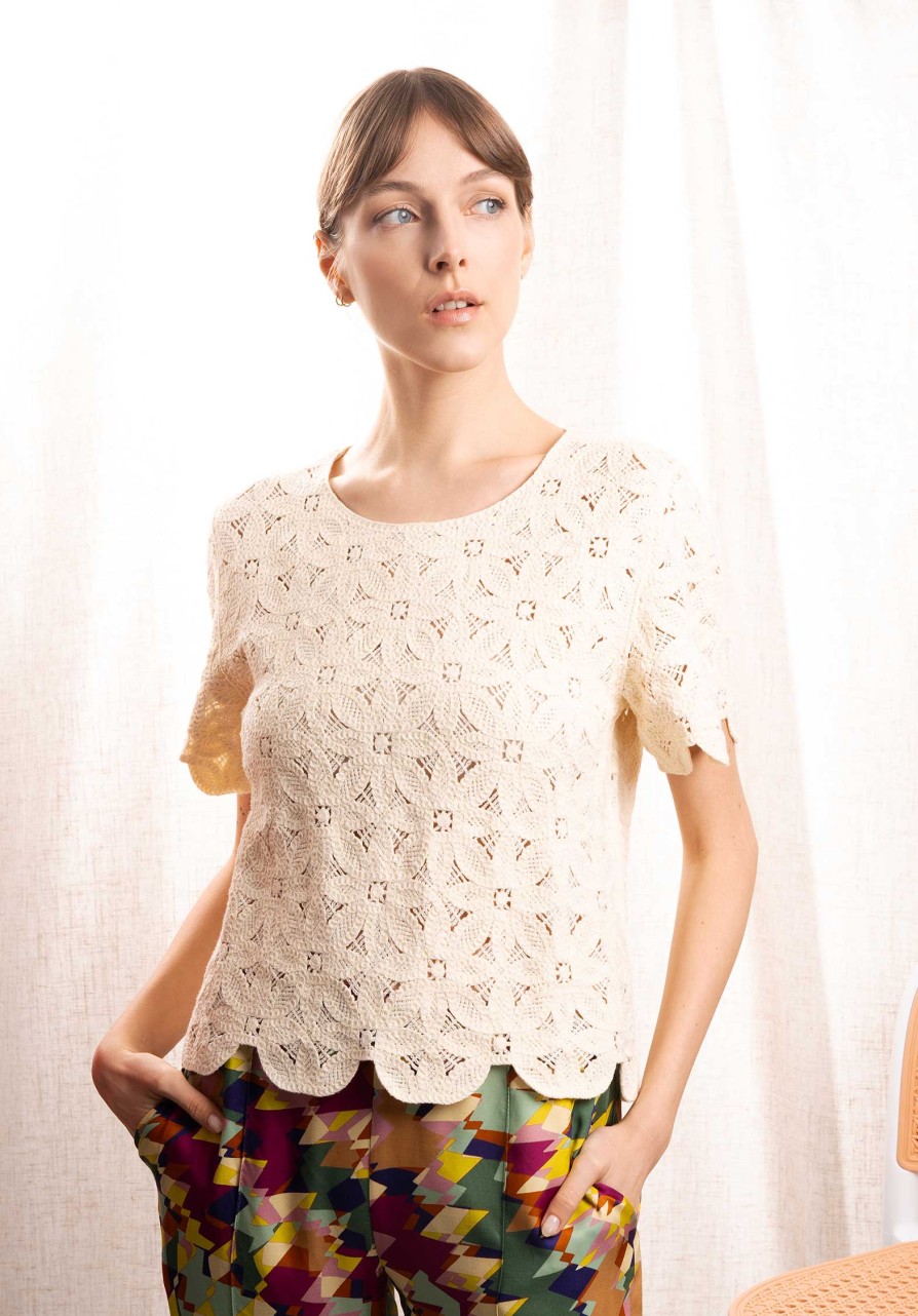 CLEMENCE Tops & Shirts | Blouse 321069 Beige