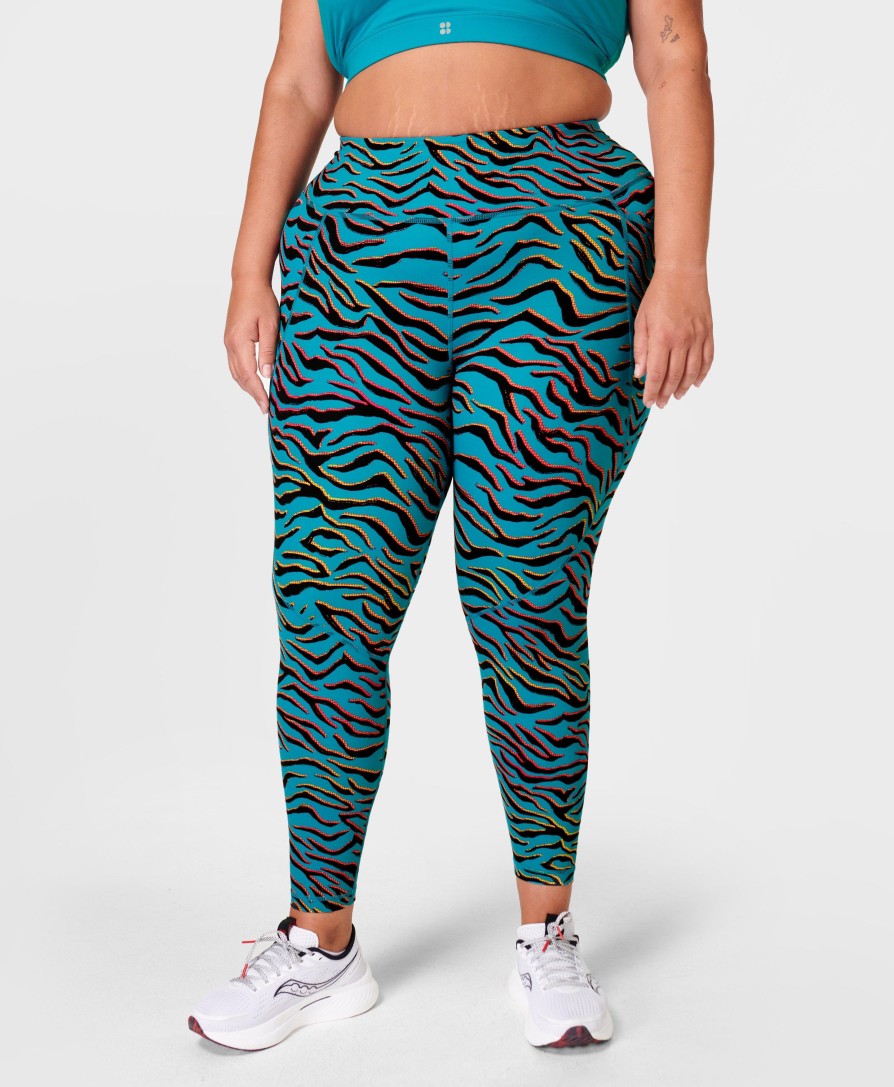 SWEATY BETTY Leggings | Power 7/8 Workout Leggings Sb5400A 78 Blue-Gradient-Tiger