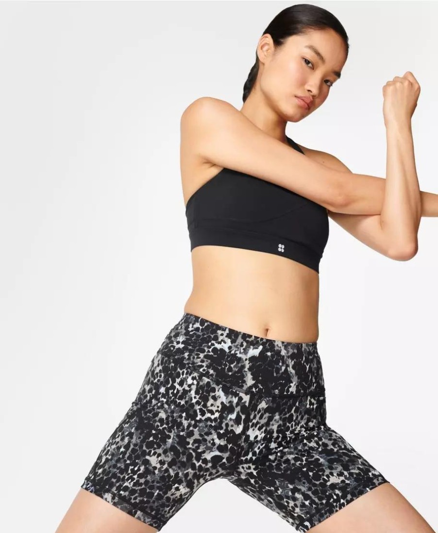 SWEATY BETTY Pants & Shorts | Power 6 Biker Shorts Sb4822Ap R Grey-Dapple-Print