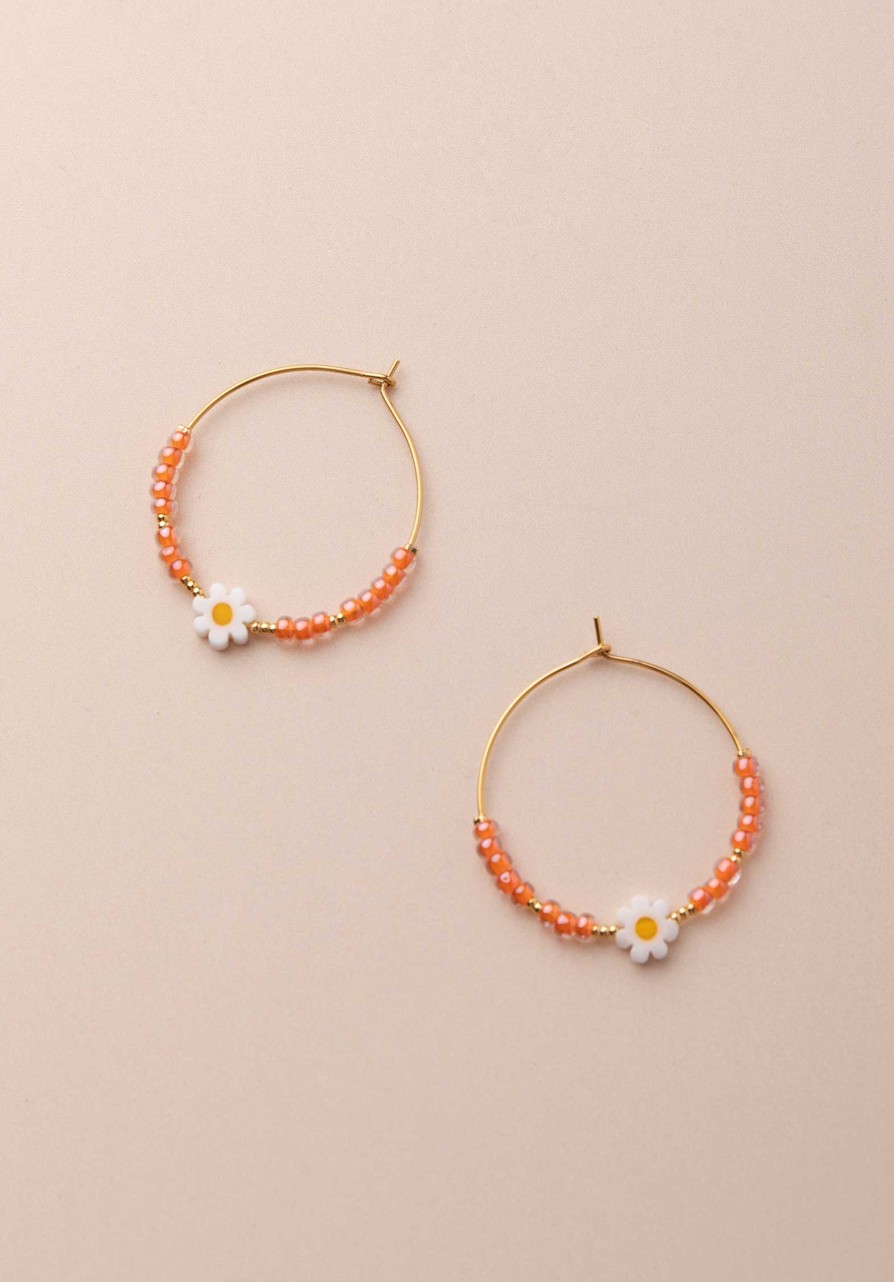 LES CLEIAS All Jewelry | Earring Nora Hoop A2207Er03-2 Orange