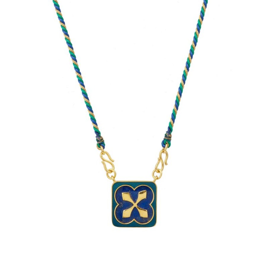 CAROLINE DE BENOIST All Jewelry | Necklace Onyxvert Arrow Lapis-Lazuli