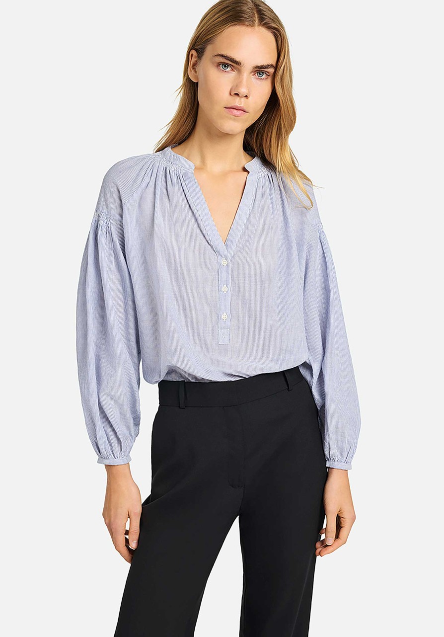 VANESSA BRUNO Tops & Shirts | Nipoa Blouse 1Eva94-V09117 Blanc-Bleu