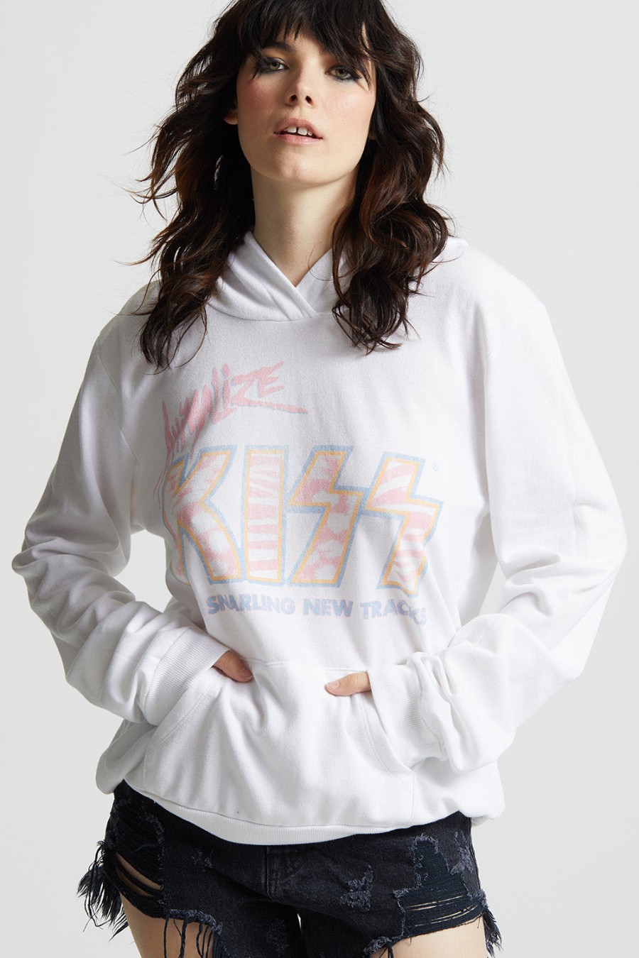 RECYCLED KARMA Tops & Shirts | Hoodie Kiss Ani 301533 White