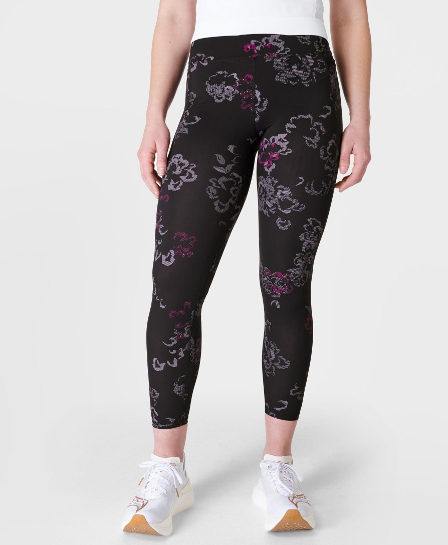 SWEATY BETTY Leggings | Zero Gravity 7/8 Leggings Sb918778A Black-Tech-Floral-Pr