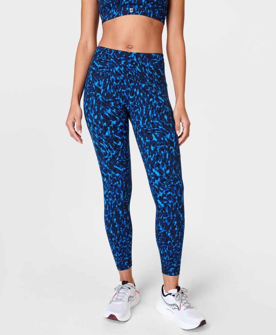 SWEATY BETTY Leggings | Power 7/8 Workout Leggings Sb5400A 78 Blue-Animal-Swirl-Pr